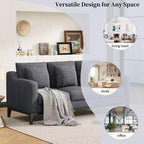 Divano a 3 posti Whisen Modern Comfy, imbottito con gambe in legno