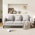 Divano a 3 posti Whisen Modern Comfy, imbottito con gambe in legno