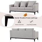 Divano a 3 posti Whisen Modern Comfy, imbottito con gambe in legno