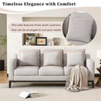 Divano a 3 posti Whisen Modern Comfy, imbottito con gambe in legno