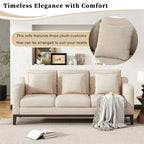 Divano a 3 posti Whisen Modern Comfy, imbottito con gambe in legno