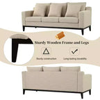Divano a 3 posti Whisen Modern Comfy, imbottito con gambe in legno