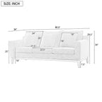 Divano a 3 posti Whisen Modern Comfy, imbottito con gambe in legno