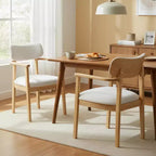 Christopher Knight Home Wiktoria Farmhouse Rubberwood Upholstered Dining Chairs with Curved Backrest (Set of 2)