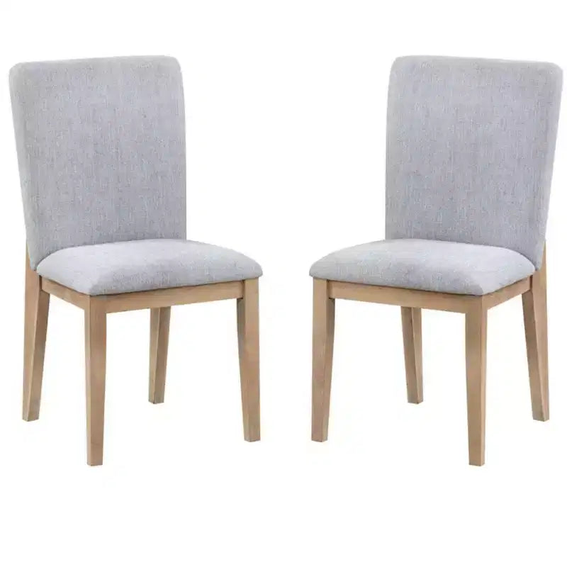 Sedia da pranzo moderna imbottita in lino e legno Joy di GDFStudio (set di 2)