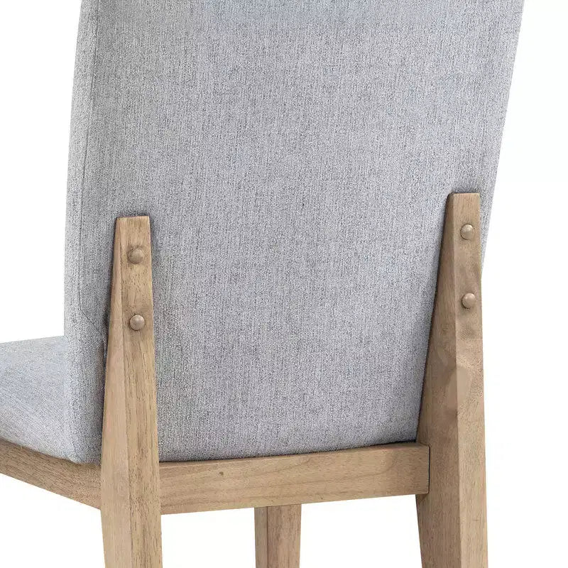 Sedia da pranzo moderna imbottita in lino e legno Joy di GDFStudio (set di 2)