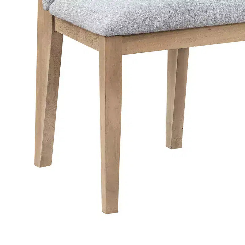 Sedia da pranzo moderna imbottita in lino e legno Joy di GDFStudio (set di 2)