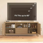 COZONY Mobile TV da Fattoria per TV fino a 65 Pollici, Centro Intrattenimento con Anta e Ripiano Regolabile, Mobile Contenitore Consolle Multimediale