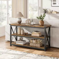 Industrial Console Table, 47 Inch Long Entryway Table with 3 Storage Shelves, Rectangular Sofa & Hallway Table for Living Room, Bedroom, Foyer Dcor