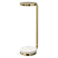 Lauryn Modern Contemporary 10 inch Wide Metal Side Table in White / Gold, Fully Assembled
