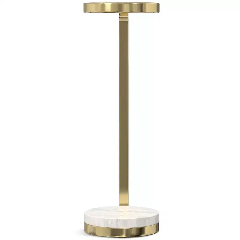 Tavolino Lauryn Moderno Contemporaneo largo 25 cm in Metallo Bianco/Oro, Completamente Assemblato