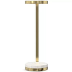 Tavolino Lauryn Moderno Contemporaneo largo 25 cm in Metallo Bianco/Oro, Completamente Assemblato