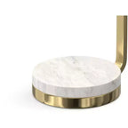 Tavolino Lauryn Moderno Contemporaneo largo 25 cm in Metallo Bianco/Oro, Completamente Assemblato