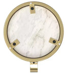 Tavolino Lauryn Moderno Contemporaneo largo 25 cm in Metallo Bianco/Oro, Completamente Assemblato
