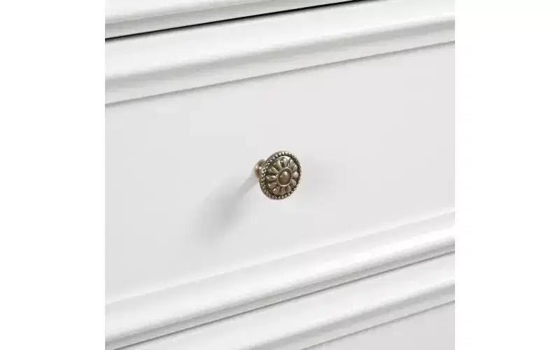 JVNOXK Armadietto moderno a sei cassetti in stile rustico, organizzatore per guardaroba, armadietto porta abiti per soggiorno con guide metalliche per cassetti, bianco