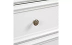 JVNOXK Armadietto moderno a sei cassetti in stile rustico, organizzatore per guardaroba, armadietto porta abiti per soggiorno con guide metalliche per cassetti, bianco