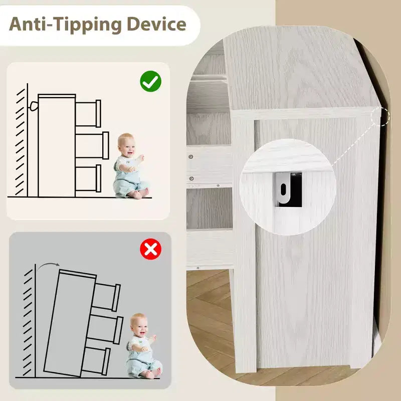 Comò a 9 cassetti per camera da letto, cassettiera moderna ampia, cassettiera grande in legno, organizer contenitore senza maniglie per soggiorno, ingresso, corridoio