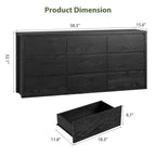Comò a 9 cassetti per camera da letto, cassettiera moderna ampia, cassettiera grande in legno, organizer contenitore senza maniglie per soggiorno, ingresso, corridoio