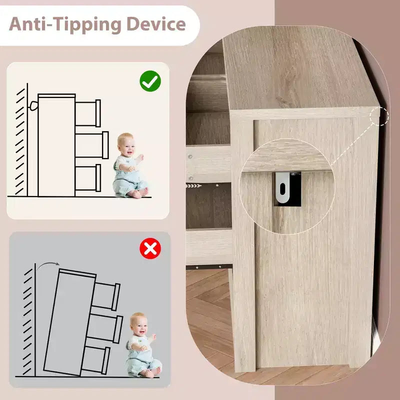 Comò a 9 cassetti per camera da letto, cassettiera moderna ampia, cassettiera grande in legno, organizer contenitore senza maniglie per soggiorno, ingresso, corridoio