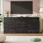 Comò a 9 cassetti per camera da letto, cassettiera moderna ampia, cassettiera grande in legno, organizer contenitore senza maniglie per soggiorno, ingresso, corridoio