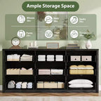 Comò a 9 cassetti per camera da letto, cassettiera moderna ampia, cassettiera grande in legno, organizer contenitore senza maniglie per soggiorno, ingresso, corridoio