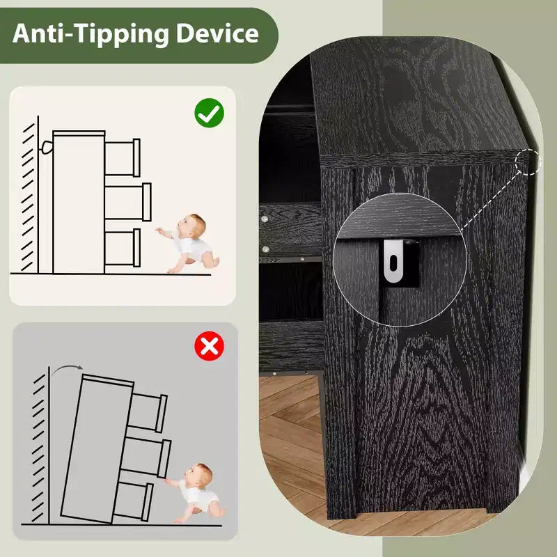 Comò a 9 cassetti per camera da letto, cassettiera moderna ampia, cassettiera grande in legno, organizer contenitore senza maniglie per soggiorno, ingresso, corridoio