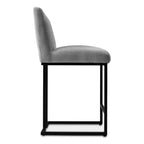 Set di 2 Moderni Sgabelli da Bar a Contatore con Schienale, Sedie da Cucina Imbottite da 25" con Base a Slitta in Metallo Nero - Panipeachy