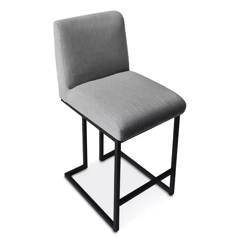 Set di 2 Moderni Sgabelli da Bar a Contatore con Schienale, Sedie da Cucina Imbottite da 25" con Base a Slitta in Metallo Nero - Panipeachy