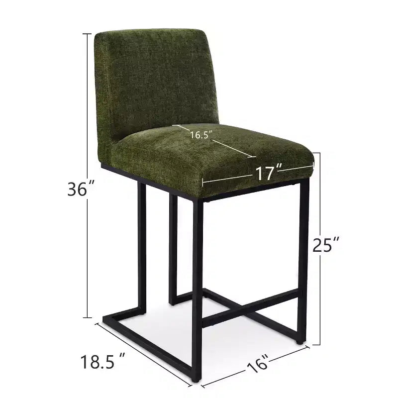 Set di 2 Moderni Sgabelli da Bar a Contatore con Schienale, Sedie da Cucina Imbottite da 25" con Base a Slitta in Metallo Nero - Panipeachy