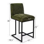 Set di 2 Moderni Sgabelli da Bar a Contatore con Schienale, Sedie da Cucina Imbottite da 25" con Base a Slitta in Metallo Nero - Panipeachy
