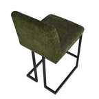 Set di 2 Moderni Sgabelli da Bar a Contatore con Schienale, Sedie da Cucina Imbottite da 25" con Base a Slitta in Metallo Nero - Panipeachy