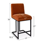 Set di 2 Moderni Sgabelli da Bar a Contatore con Schienale, Sedie da Cucina Imbottite da 25" con Base a Slitta in Metallo Nero - Panipeachy