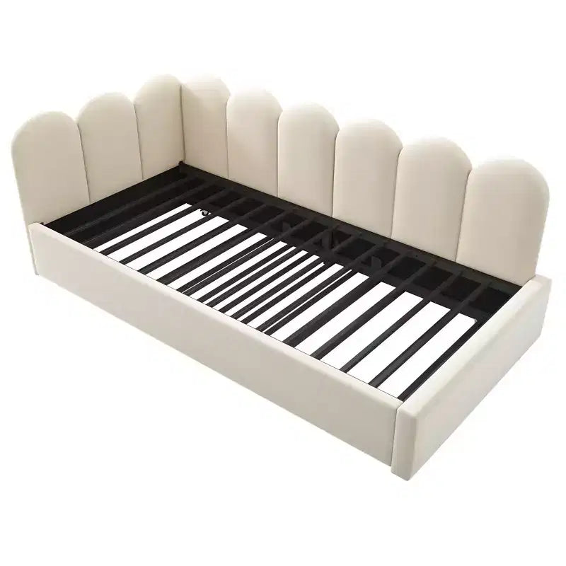 Bellemave Letto a Giorno Singolo in Velluto Imbottito con Letto Estraibile, Struttura Divano Letto Multifunzionale per Camera da Letto e Soggiorno.