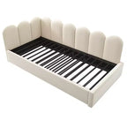 Bellemave Letto a Giorno Singolo in Velluto Imbottito con Letto Estraibile, Struttura Divano Letto Multifunzionale per Camera da Letto e Soggiorno.