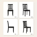 Sedia da pranzo in legno massello Ora Maison Sedia laterale moderna stile coloniale con schienale a doghe e seduta sagomata, Set di 2