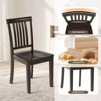 Sedia da pranzo in legno massello Ora Maison Sedia laterale moderna stile coloniale con schienale a doghe e seduta sagomata, Set di 2