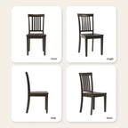 Sedia da pranzo in legno massello Ora Maison Sedia laterale moderna stile coloniale con schienale a doghe e seduta sagomata, Set di 2