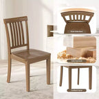 Sedia da pranzo in legno massello Ora Maison Sedia laterale moderna stile coloniale con schienale a doghe e seduta sagomata, Set di 2