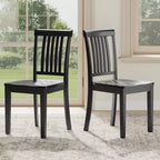 Sedia da pranzo in legno massello Ora Maison Sedia laterale moderna stile coloniale con schienale a doghe e seduta sagomata, Set di 2