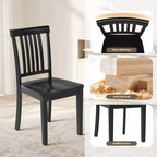 Sedia da pranzo in legno massello Ora Maison Sedia laterale moderna stile coloniale con schienale a doghe e seduta sagomata, Set di 2