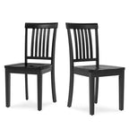 Ora Maison Solid Wood Dining Chair  Modern Farmhouse Slat Back Side Chair with Contoured Seat, Set of 2