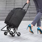 Carrello Pieghevole per la Spesa Saliscale a 6 Ruote con Borsa da 36L Nero