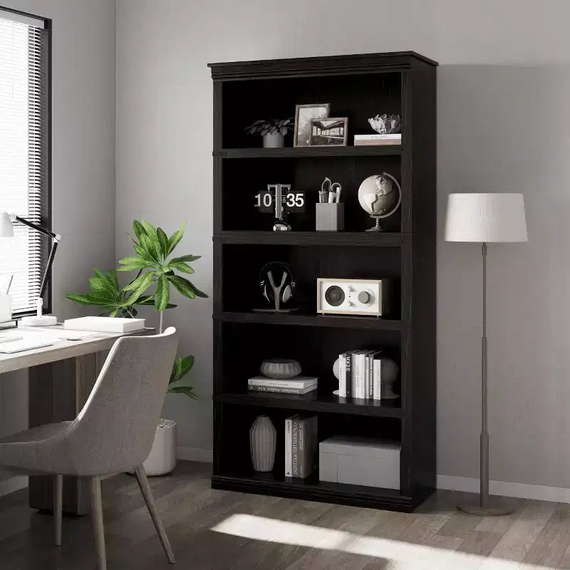 Libreria Moderna a 5 Ripiani, Scaffale in Legno Alto 171 cm con Ripiani Aperti, Scaffale per Soggiorno, Ufficio