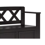 Panca contenitore per ingresso Halifax in legno massello, stile transizionale, larghezza 91 cm