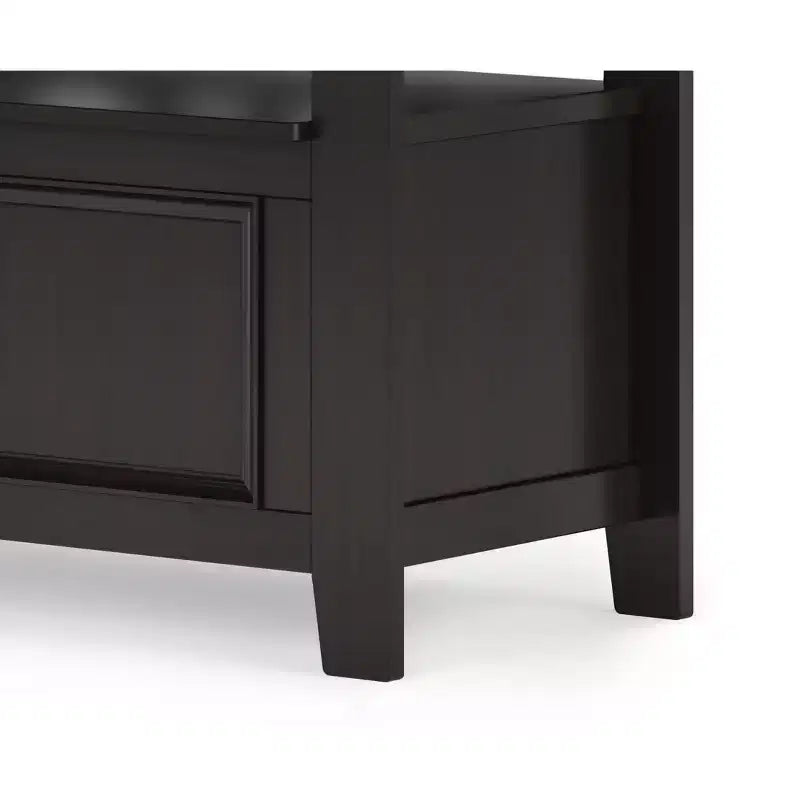 Panca contenitore per ingresso Halifax in legno massello, stile transizionale, larghezza 91 cm