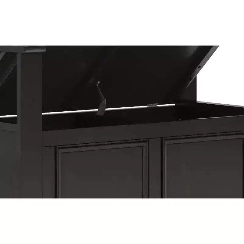 Panca contenitore per ingresso Halifax in legno massello, stile transizionale, larghezza 91 cm