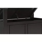 Panca contenitore per ingresso Halifax in legno massello, stile transizionale, larghezza 91 cm