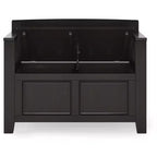 Panca contenitore per ingresso Halifax in legno massello, stile transizionale, larghezza 91 cm