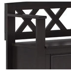 Panca contenitore per ingresso Halifax in legno massello, stile transizionale, larghezza 91 cm