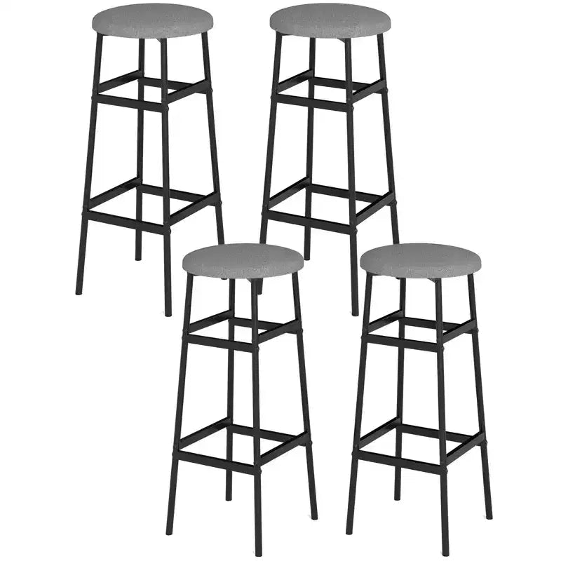 Costway Bar Stools Set of 4 w/ Sturdy Metal Frame and Footrest for Kitchen Island